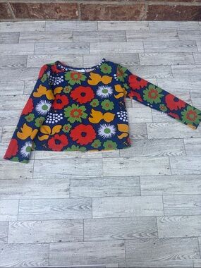 Kids Long-Sleeve Floral Rashguard - Navy with Red, Yellow & Green